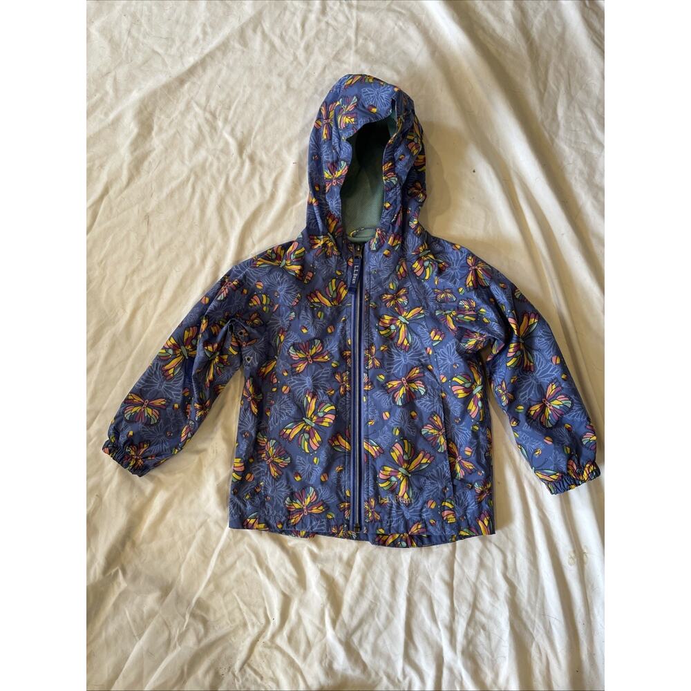 Lands End Butterfly Jacket Hoodie Girls 4T Nylon Lined Youth Kids Windbreaker - Picture 2 of 15